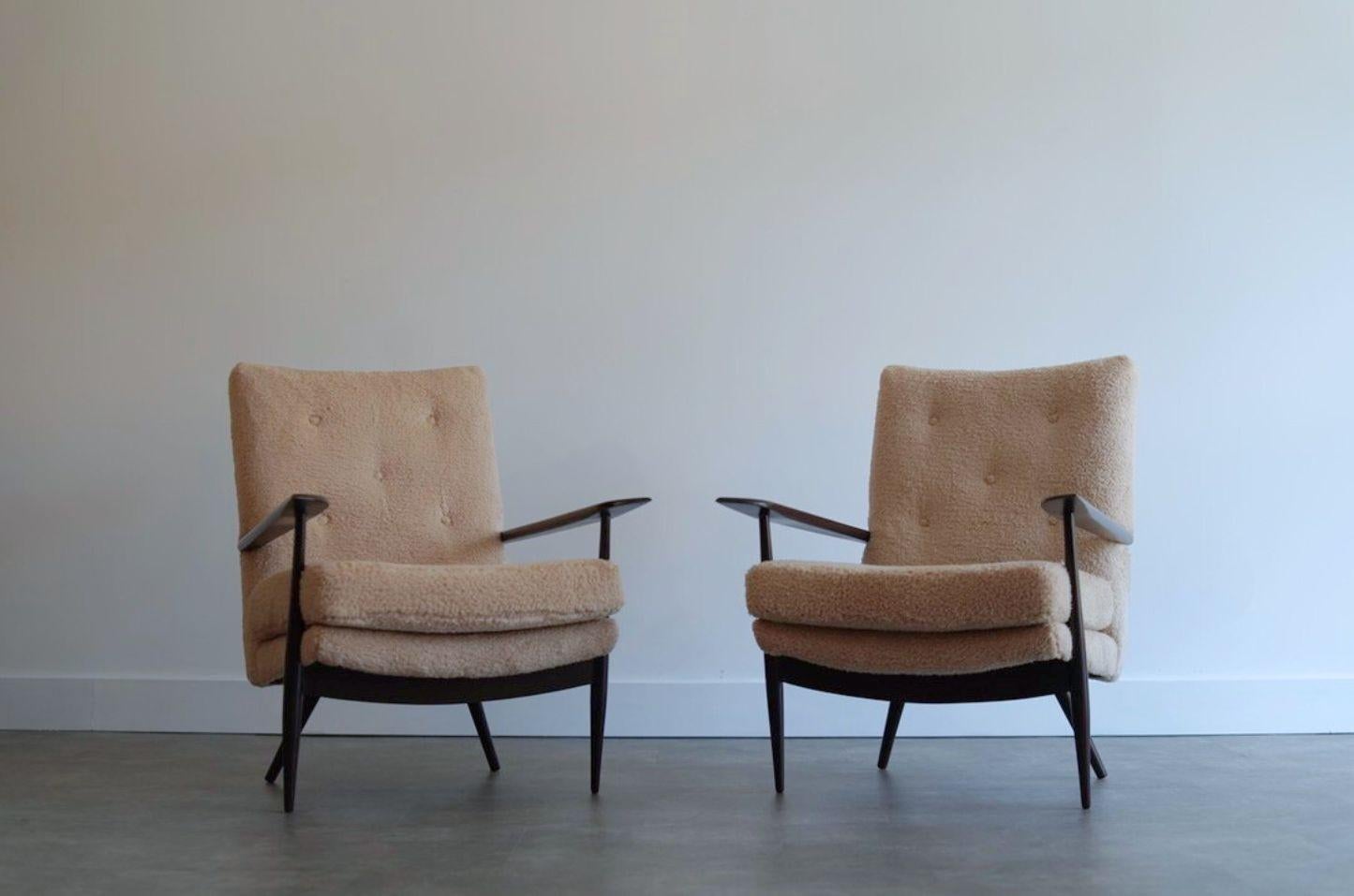 Sillones escultóricos de lana Teddy, c. 1970 Moderno de mediados de siglo en venta