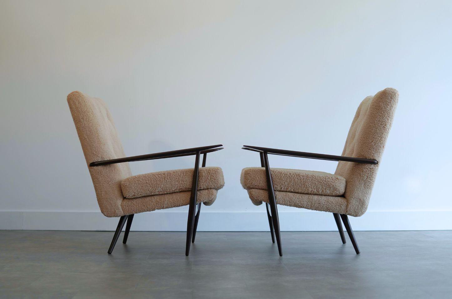 Sillones escultóricos de lana Teddy, c. 1970 Estadounidense en venta