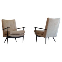 Fauteuils de salon sculpturaux en laine Teddy, vers 1970