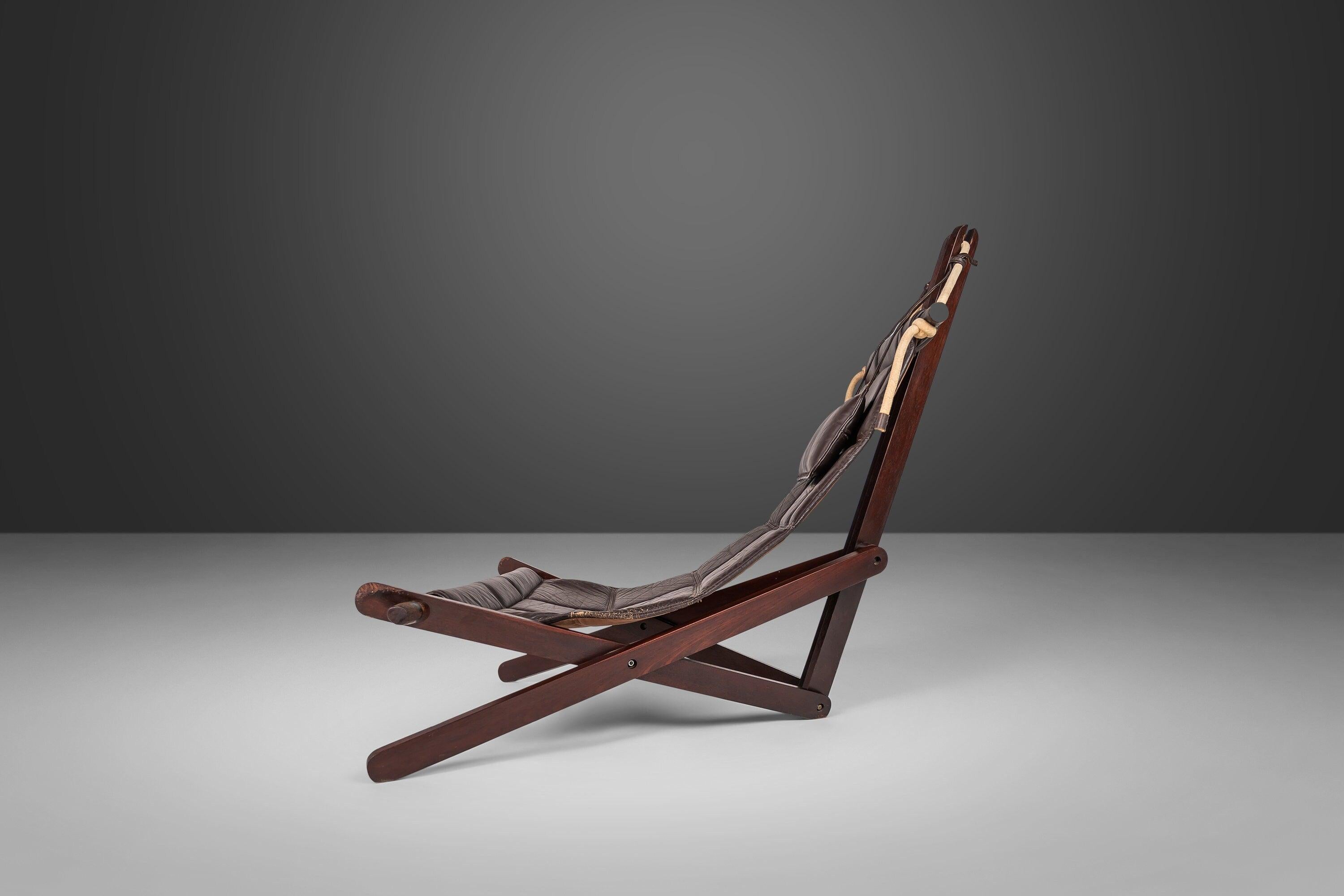 Mid-Century Modern Sculptural Lounge Sling by Dominic Michaelis 'Sail Chair' for Moveis Corazza