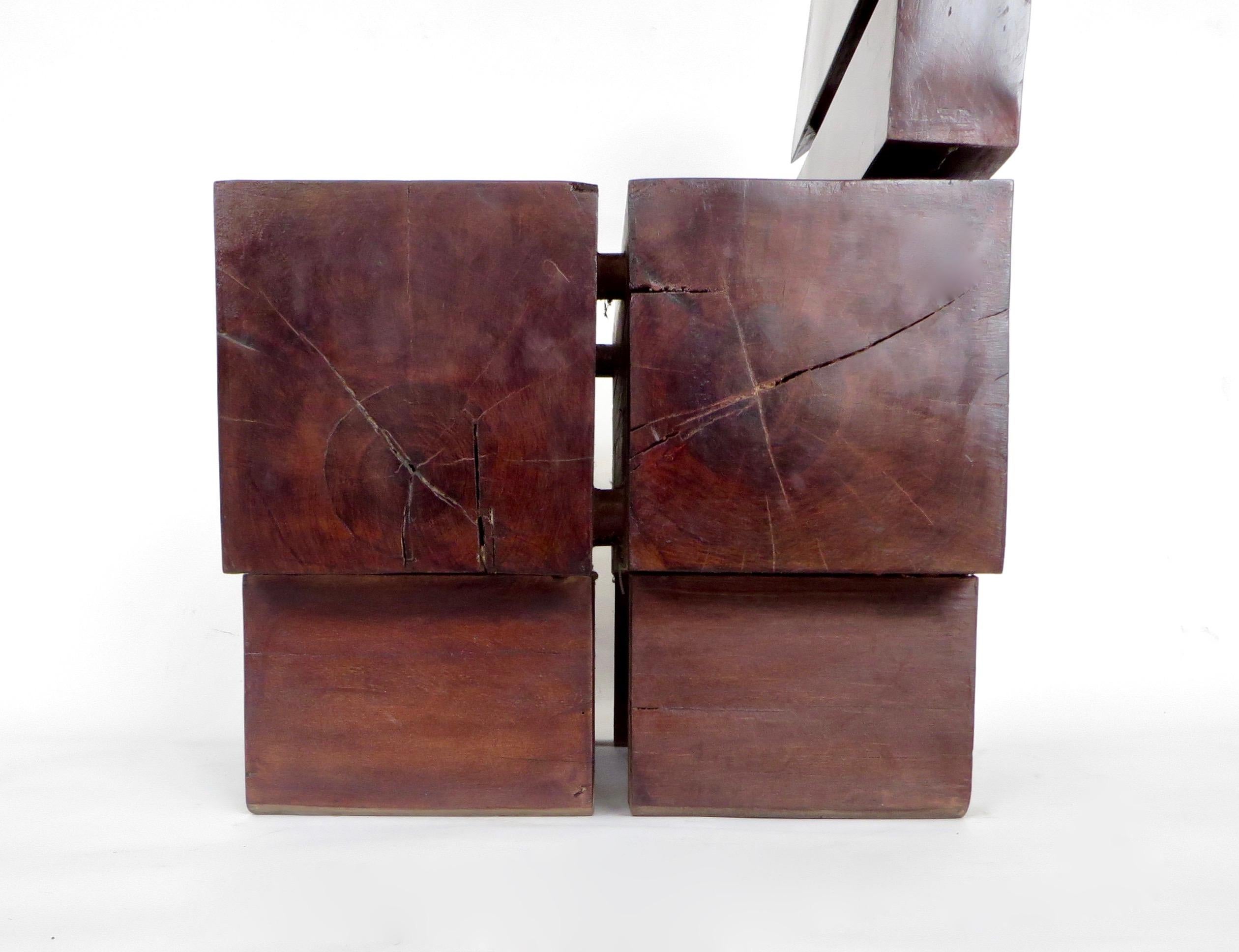 Brazilian Sculptural Low Organic Modernist Wood Chair 5