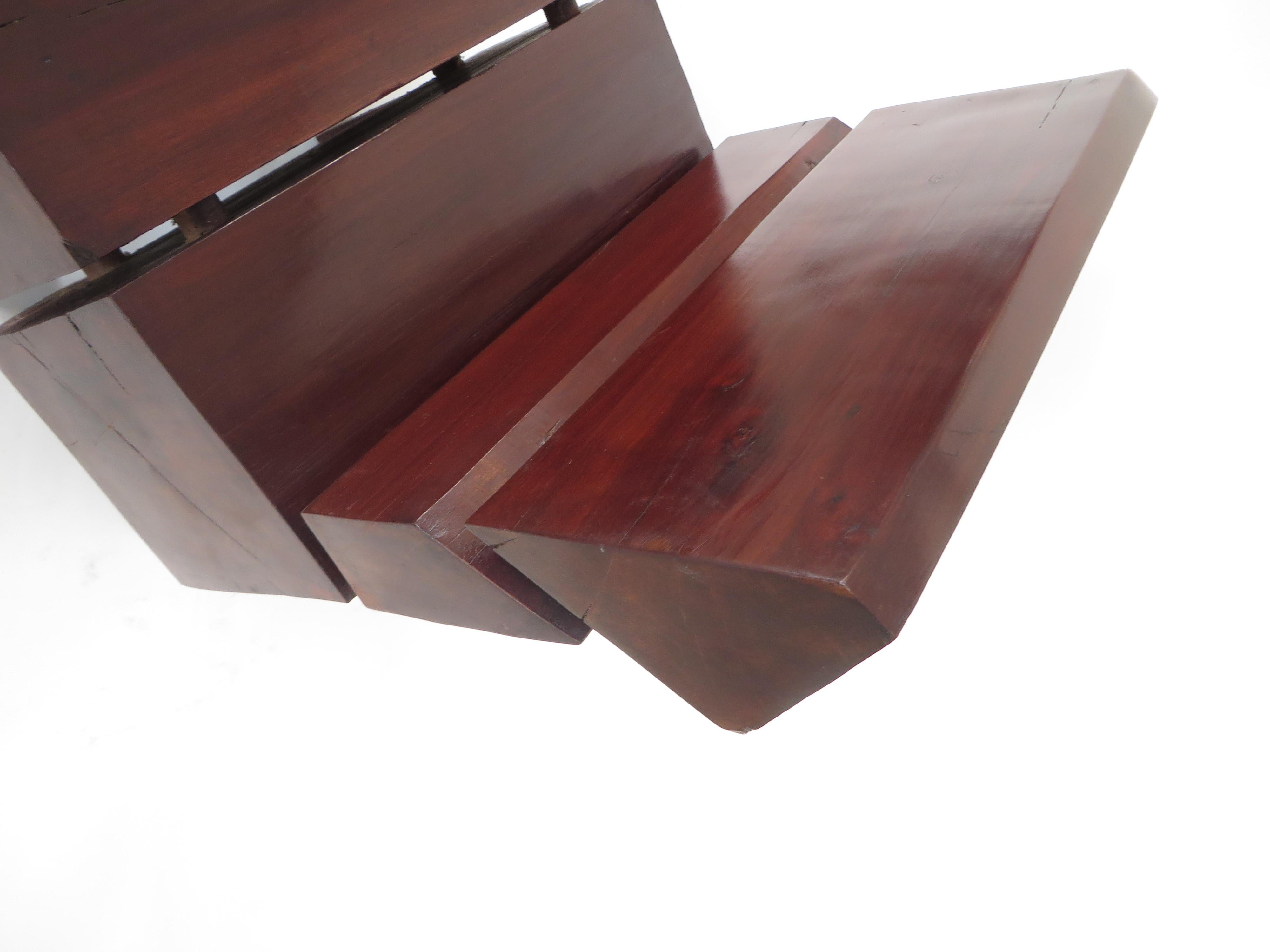 Brazilian Sculptural Low Organic Modernist Wood Chair 7