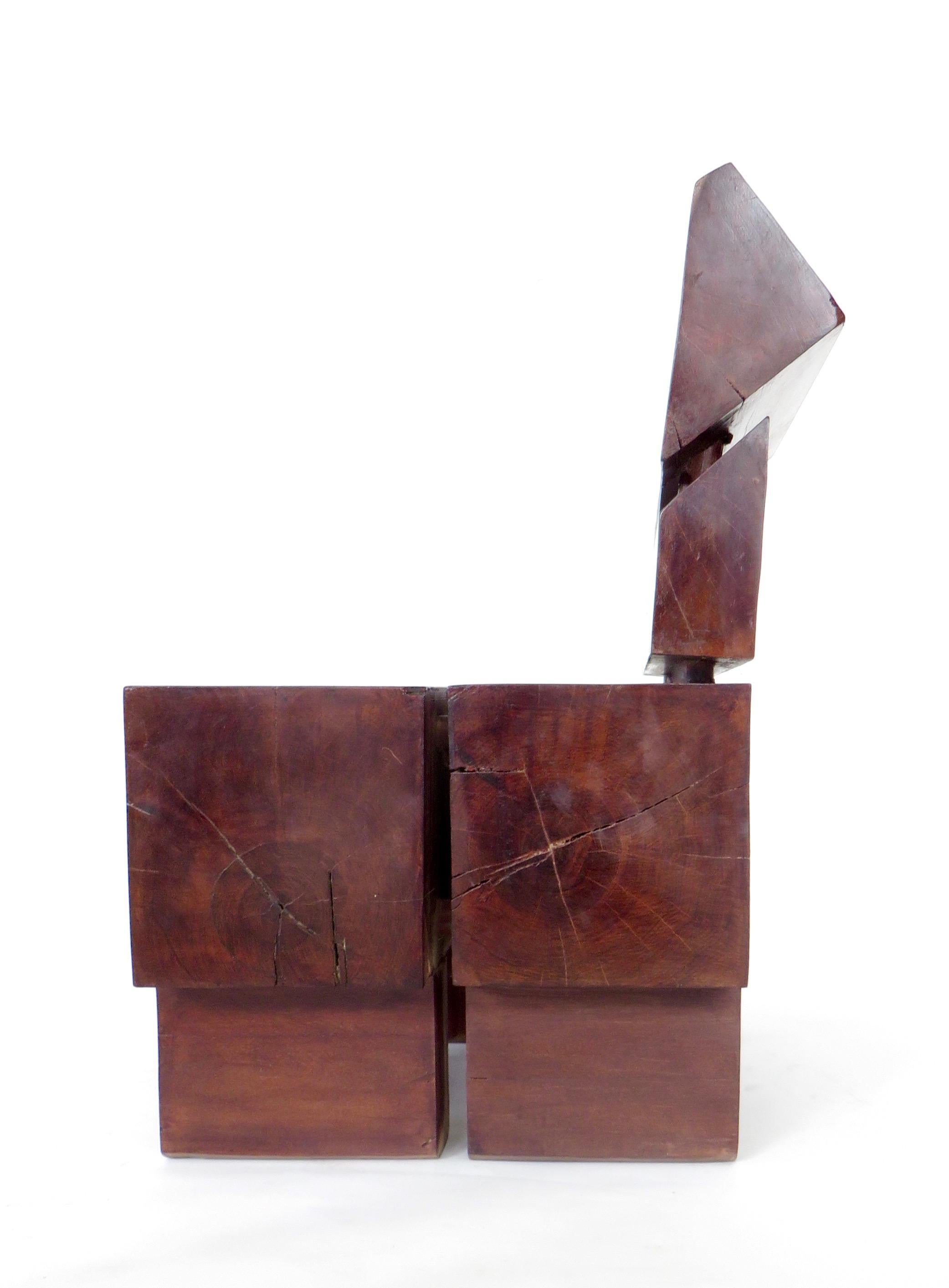 Brazilian Sculptural Low Organic Modernist Wood Chair 4