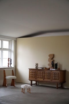 Sculptural Low Brutalist Sideboard in Oak, Danish Mid-Century Modern, 1960s