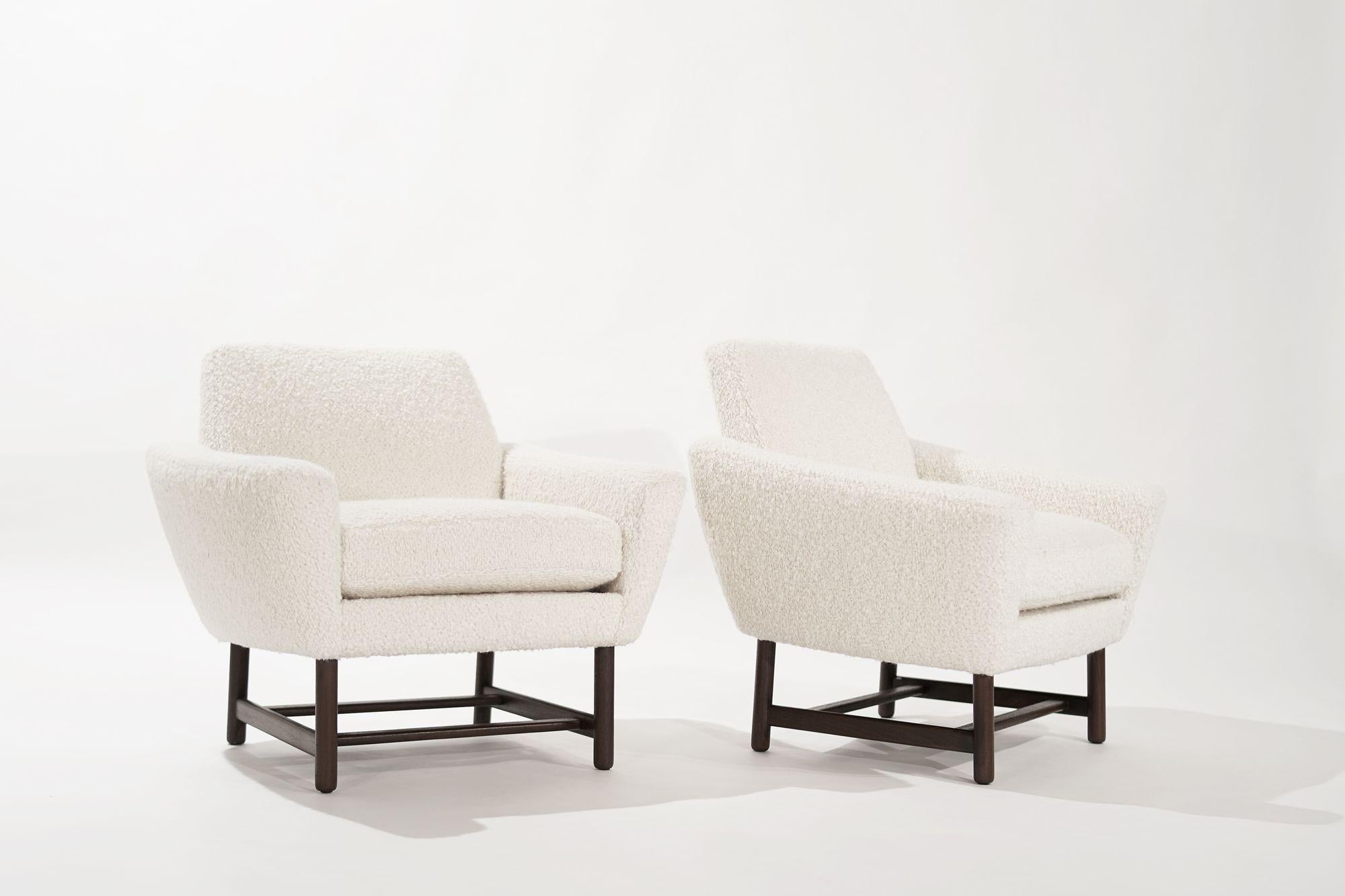 20th Century Sculptural Low-Profile Lounge Chairs in Bouclé, Denmark, 1950s For Sale