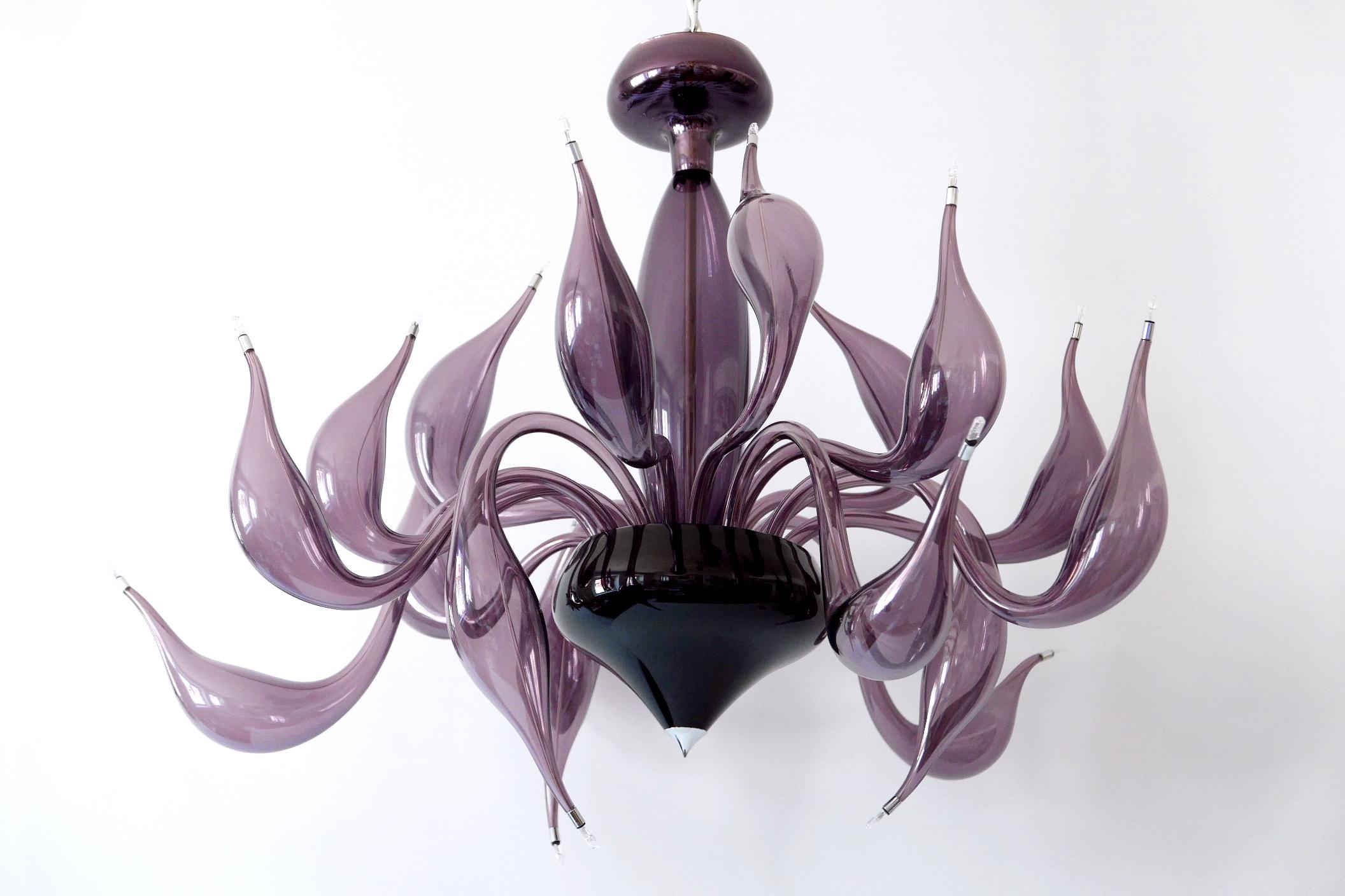 Murano Glass Sculptural Lu Murano Chandelier 18 Lights by Fabio Fornasier, 2004, Italy For Sale