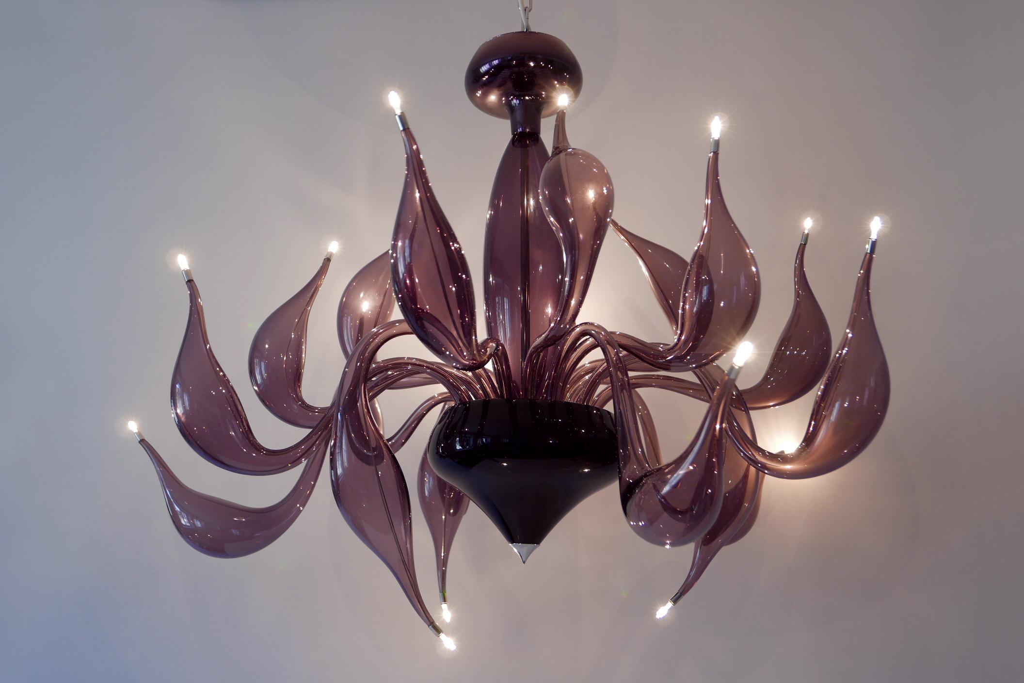 Sculptural Lu Murano Chandelier 18 Lights by Fabio Fornasier, 2004, Italy For Sale 1