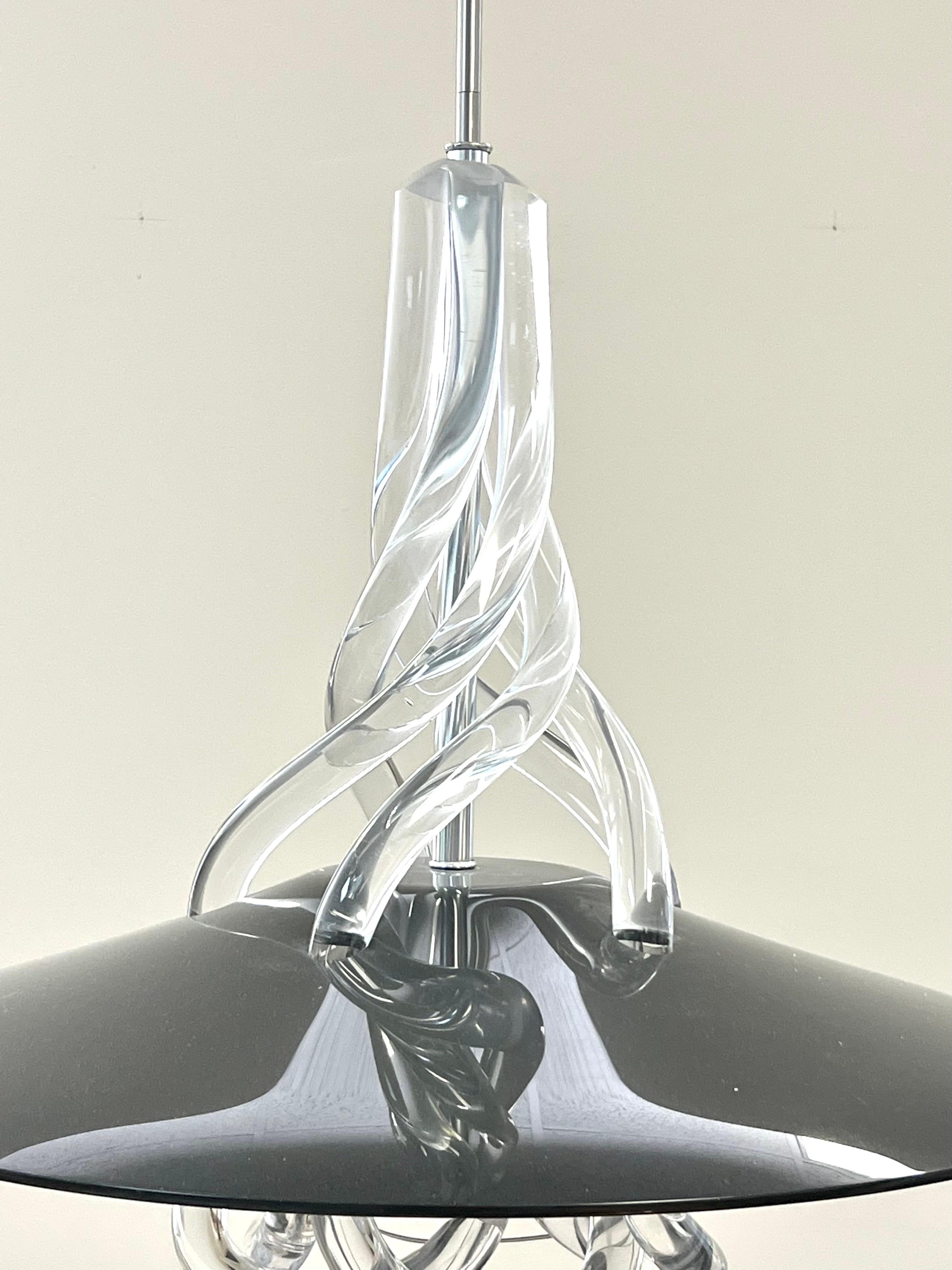 Sculptural Lucite Chandelier Pendant, 1970s In Good Condition In Miami, FL