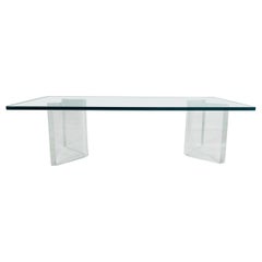 Sculptural Lucite Coffee Table with Thick Glass Top, 1980s USA