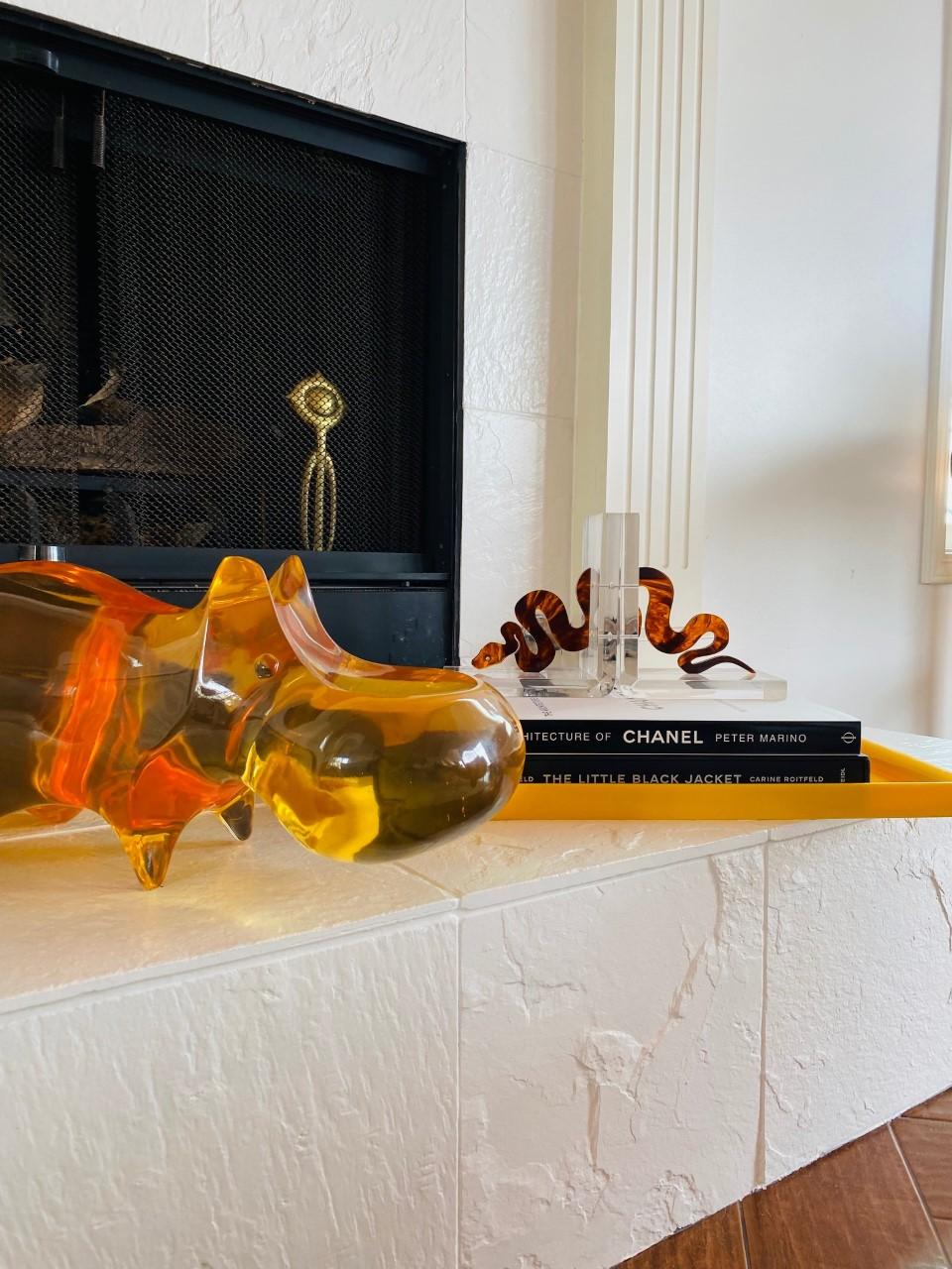 Sculptural Lucite Snake Bookends by Spisani 3