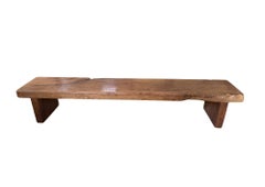 Sculptural Lychee Wood Long Bench Stunning Wood Textures, Modern Organic