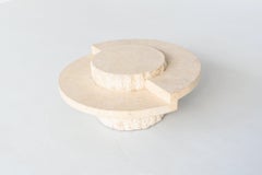 Sculptural Mactan Stone Round Coffee Table Belgium, 1970