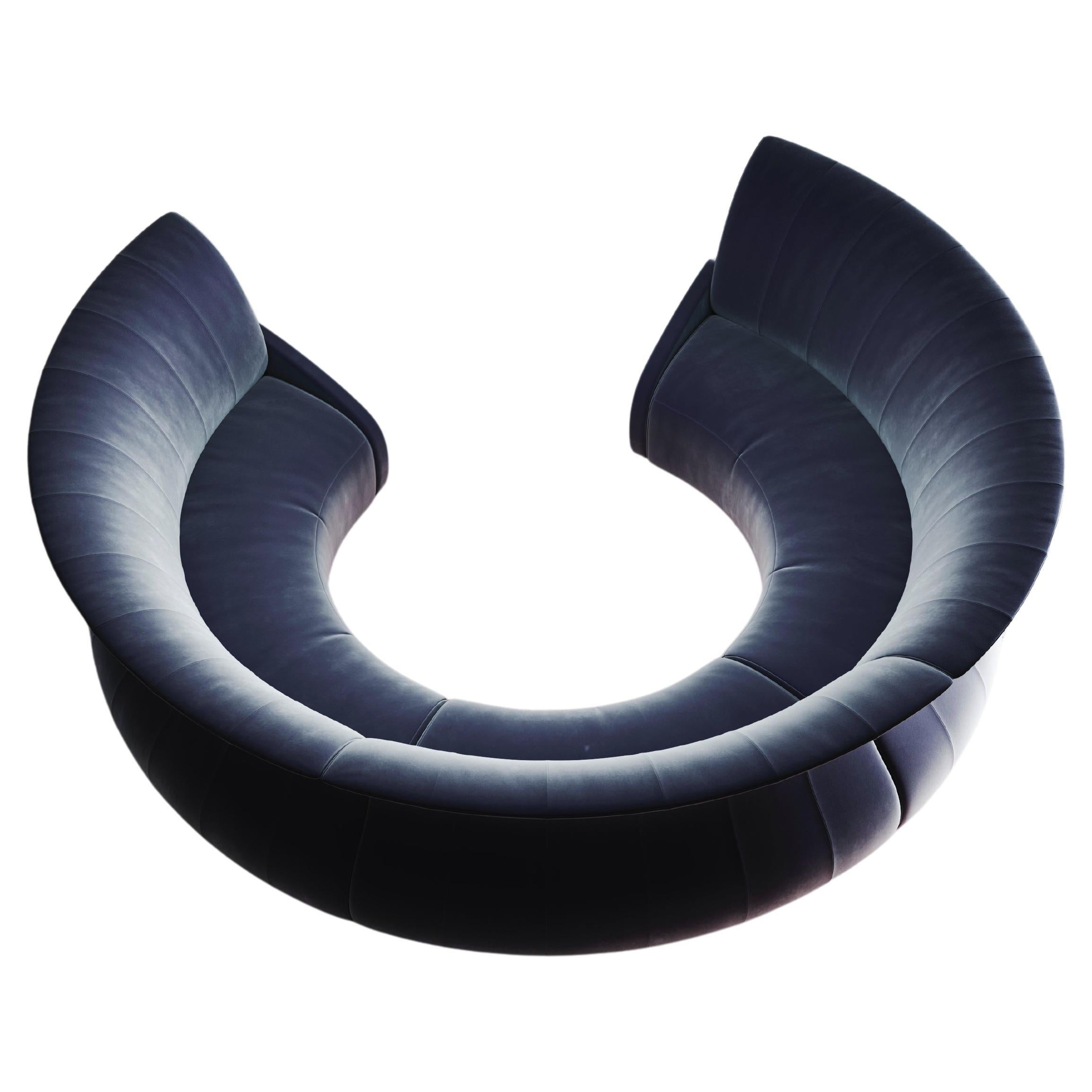 Sculptural Made to Order Modernist Eclipse round sofa