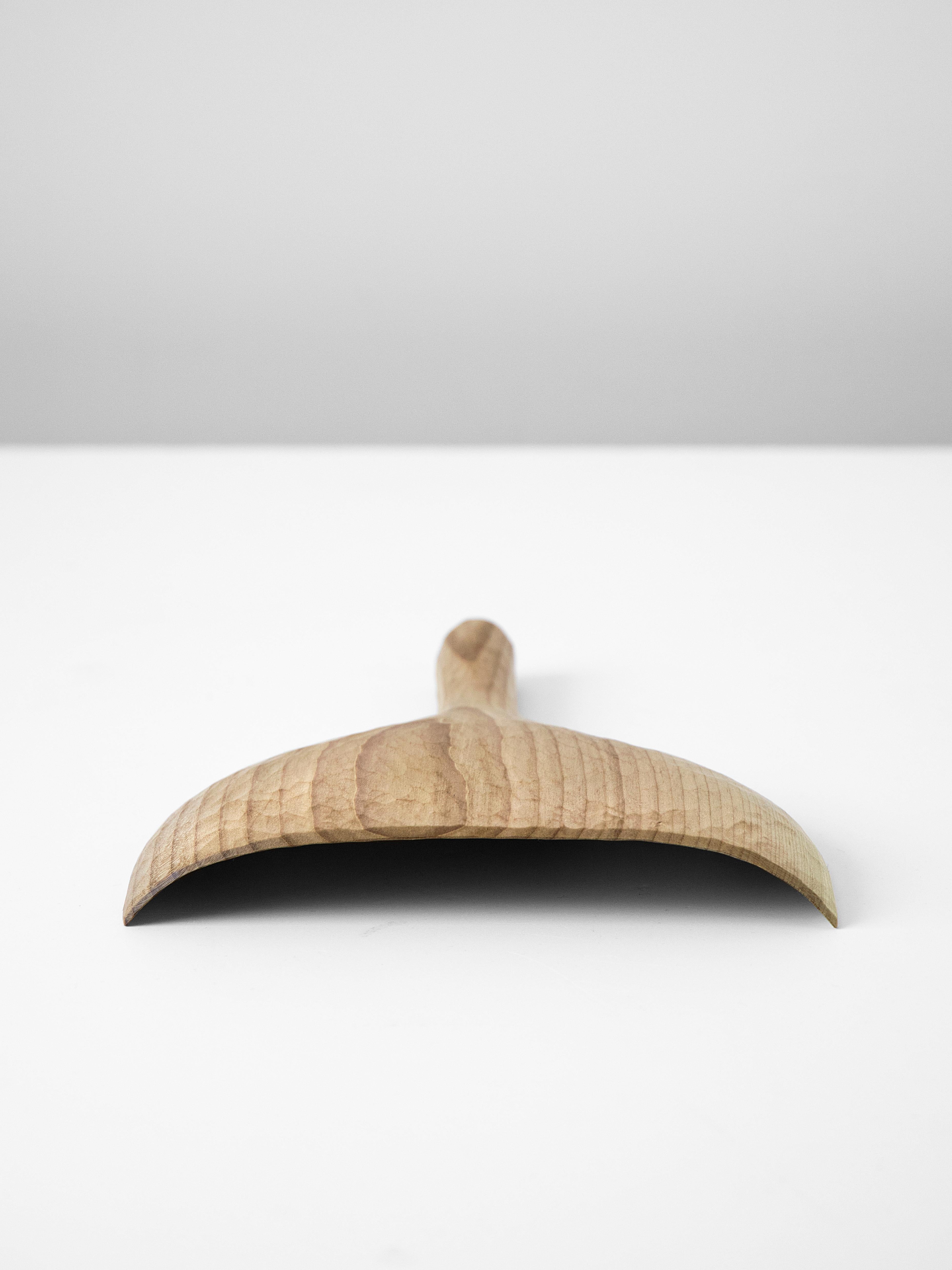 French Sculptural Magnolia Spoon, Handmade in France Designer Ferréol Babin One of Kind For Sale