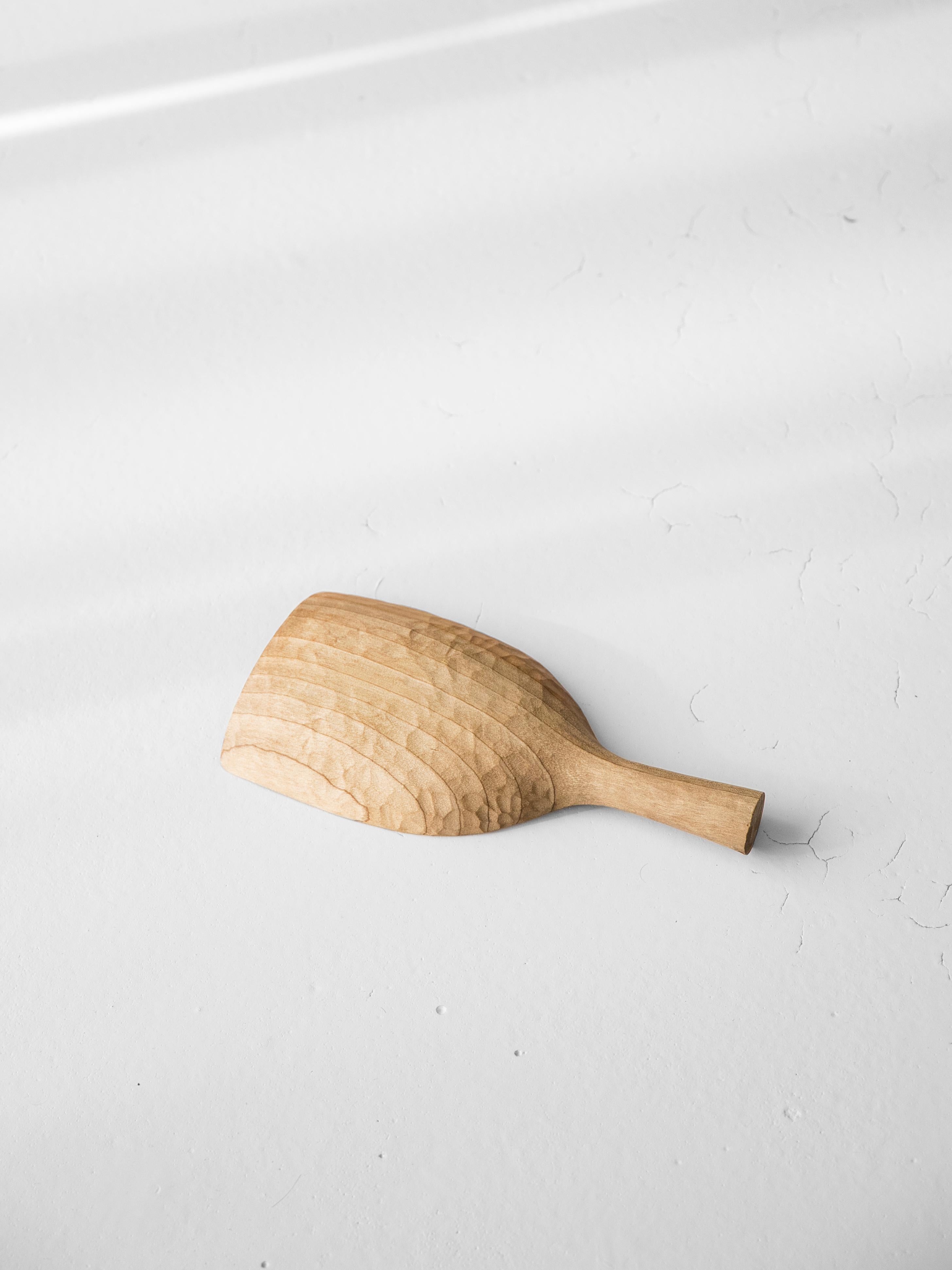Hand-Crafted Sculptural Magnolia Spoon, Handmade in France Designer Ferréol Babin One of Kind