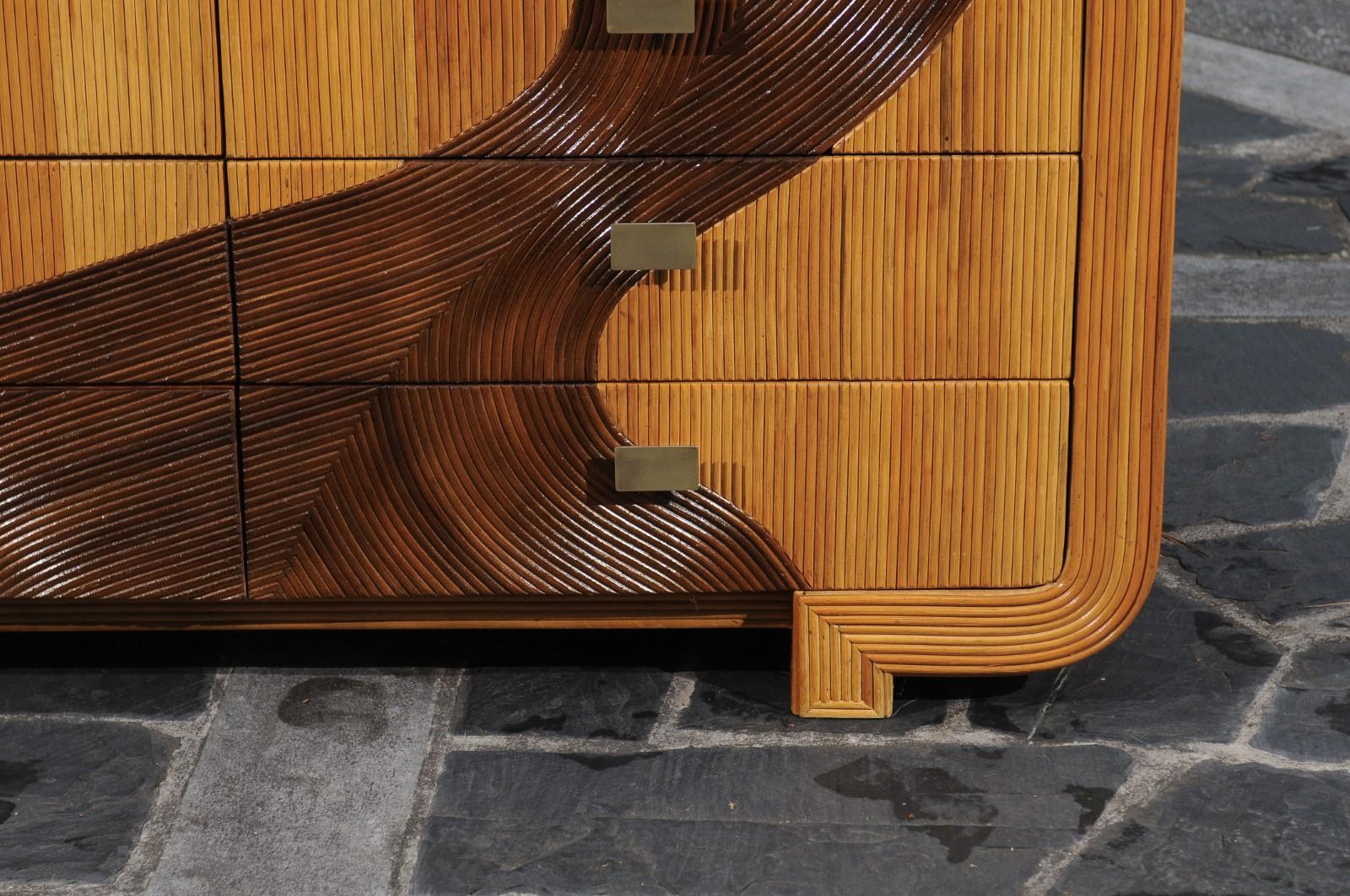 Sculptural Mahogany and Bamboo Commode by Betty Cobonpue, circa 1980 2