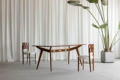 Sculptural Mahogany dining table Italy 1950s