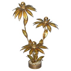 Sculptural Maison Jansen Brass Flower Floor Lamp France 1970s Charles Bagues