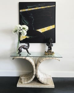Sculptural Maitland Smith Tessellated Marble Console
