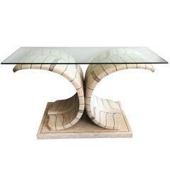 Sculptural Maitland Smith Tessellated Marble Console