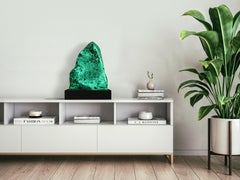 Malaquita escultórica sobre base acrílica, Stefano Piccini, Italia