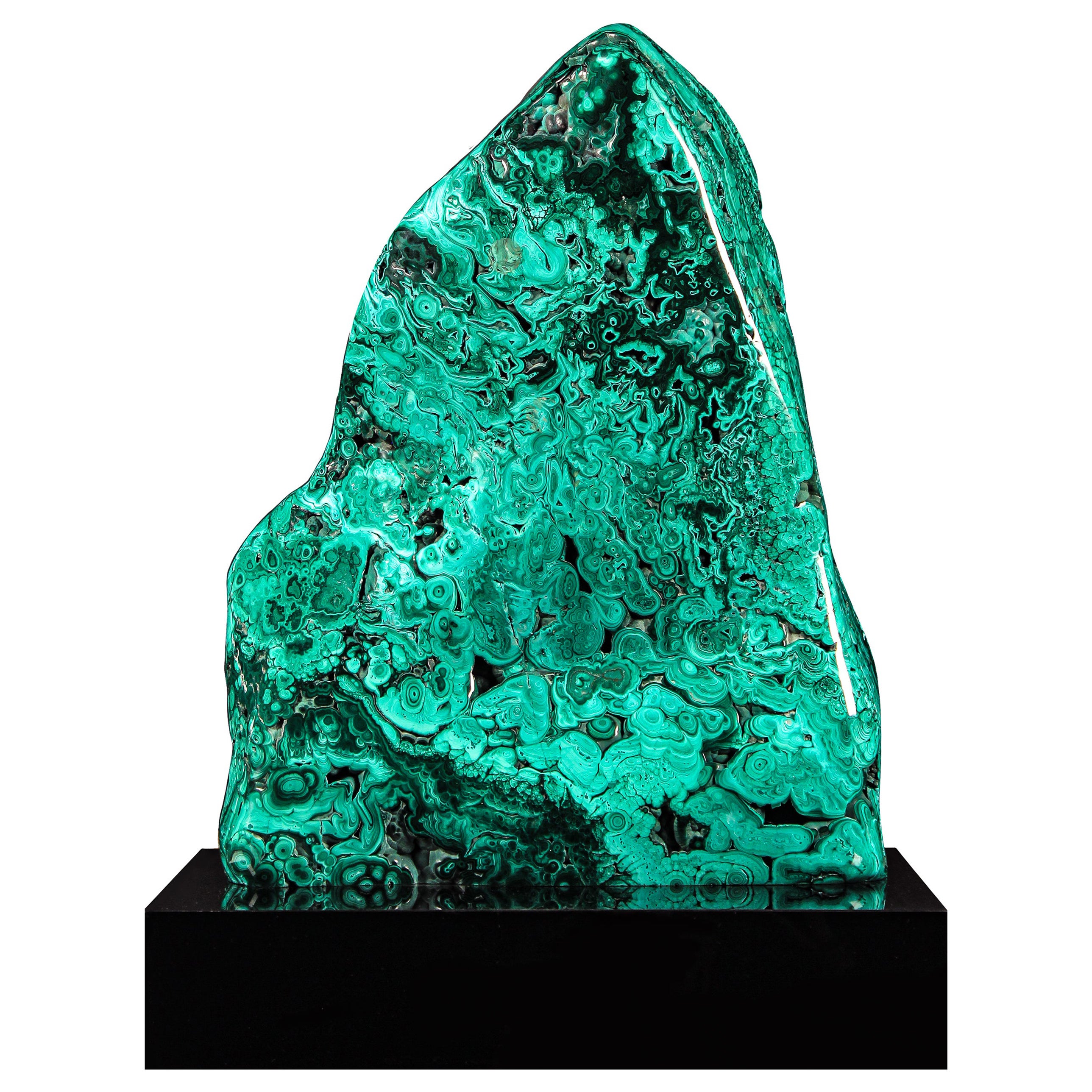 Sculptural Malachite on Acrylic Base, Stefano Piccini, Italy