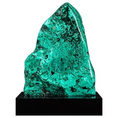 Malaquita escultórica sobre base acrílica, Stefano Piccini, Italia