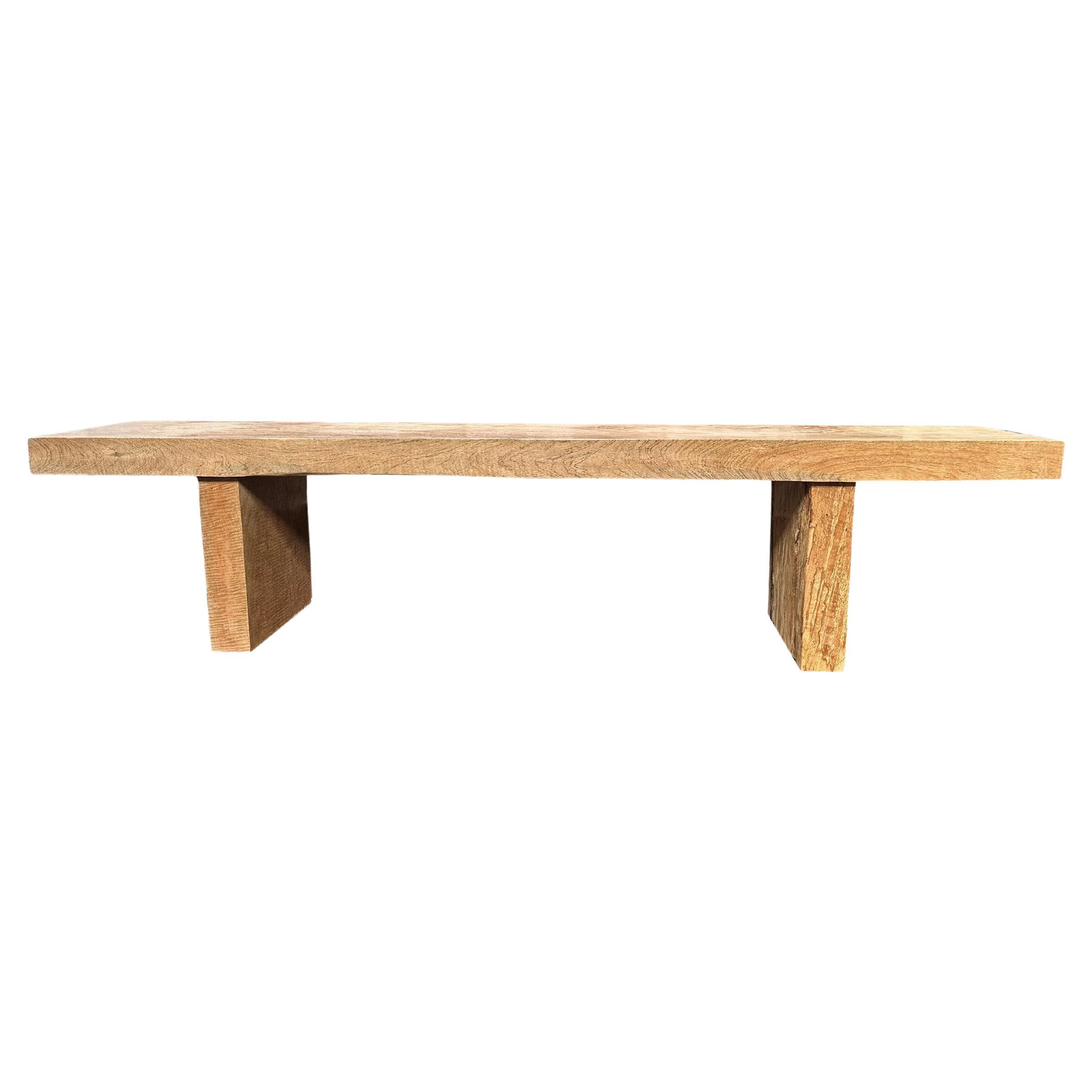 Sculptural Mango Wood Bench Modern Organic