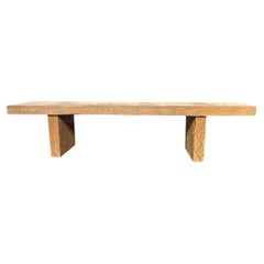 Sculptural Mango Wood Bench Modern Organic