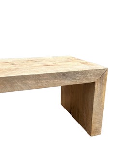 Sculptural Mango Wood Bench, Modern Organic, Stunning Wood Textures