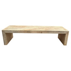 Sculptural Mango Wood Bench, Modern Organic, Stunning Wood Textures
