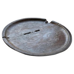 Sculptural Mango Wood Bowl with Stunning Textures, Burnt Finish