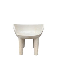 Sculptural Mango Wood Chair Bleached Finish Modern Organic