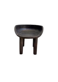 Sculptural Mango Wood Chair Dark Brown Espresso Finish Modern Organic