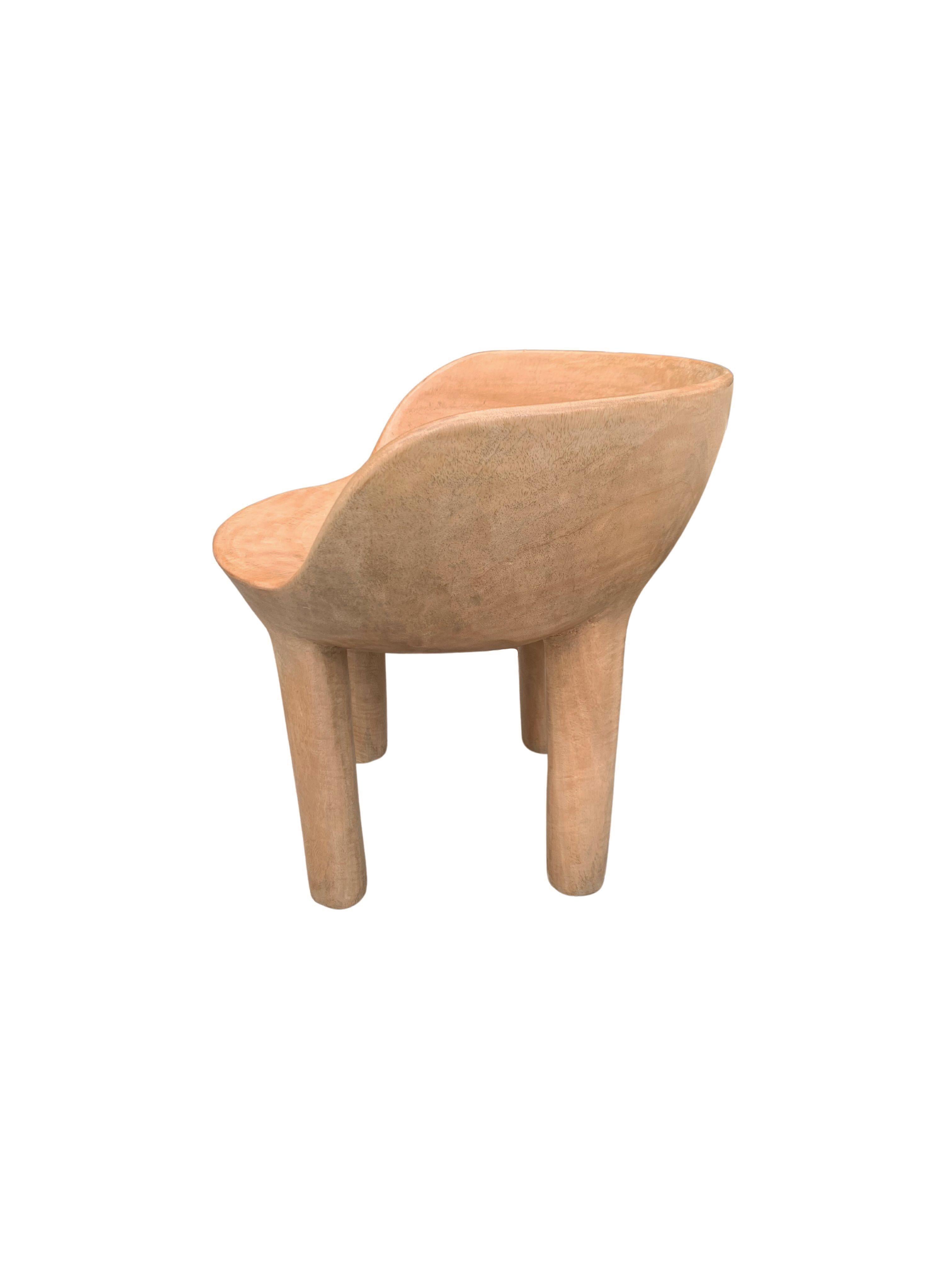 Indonesian Sculptural Mango Wood Chair Modern Organic For Sale