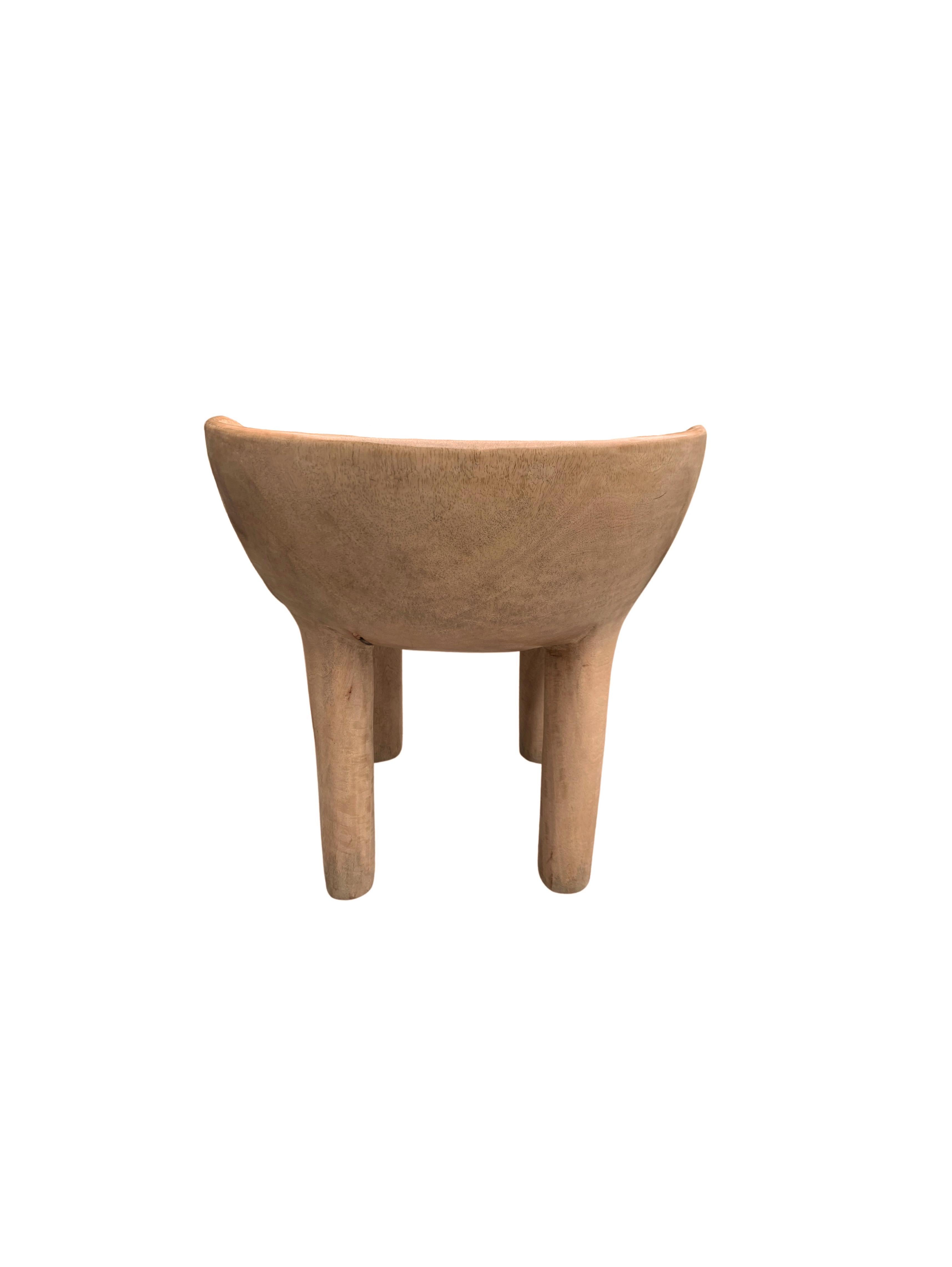 Hand-Crafted Sculptural Mango Wood Chair Modern Organic For Sale