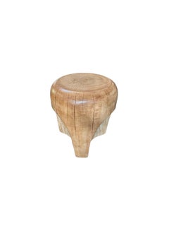 Sculptural Mango Wood Side Table, Hand-Crafted Modern Organic
