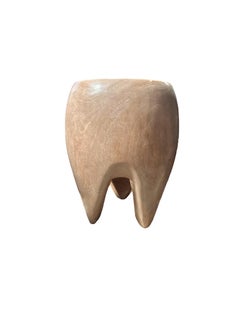 Sculptural Mango Wood Side Table, Hand-Crafted Modern Organic
