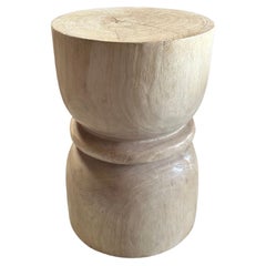 Sculptural Mango Wood Side Table, Hand-Crafted Modern Organic