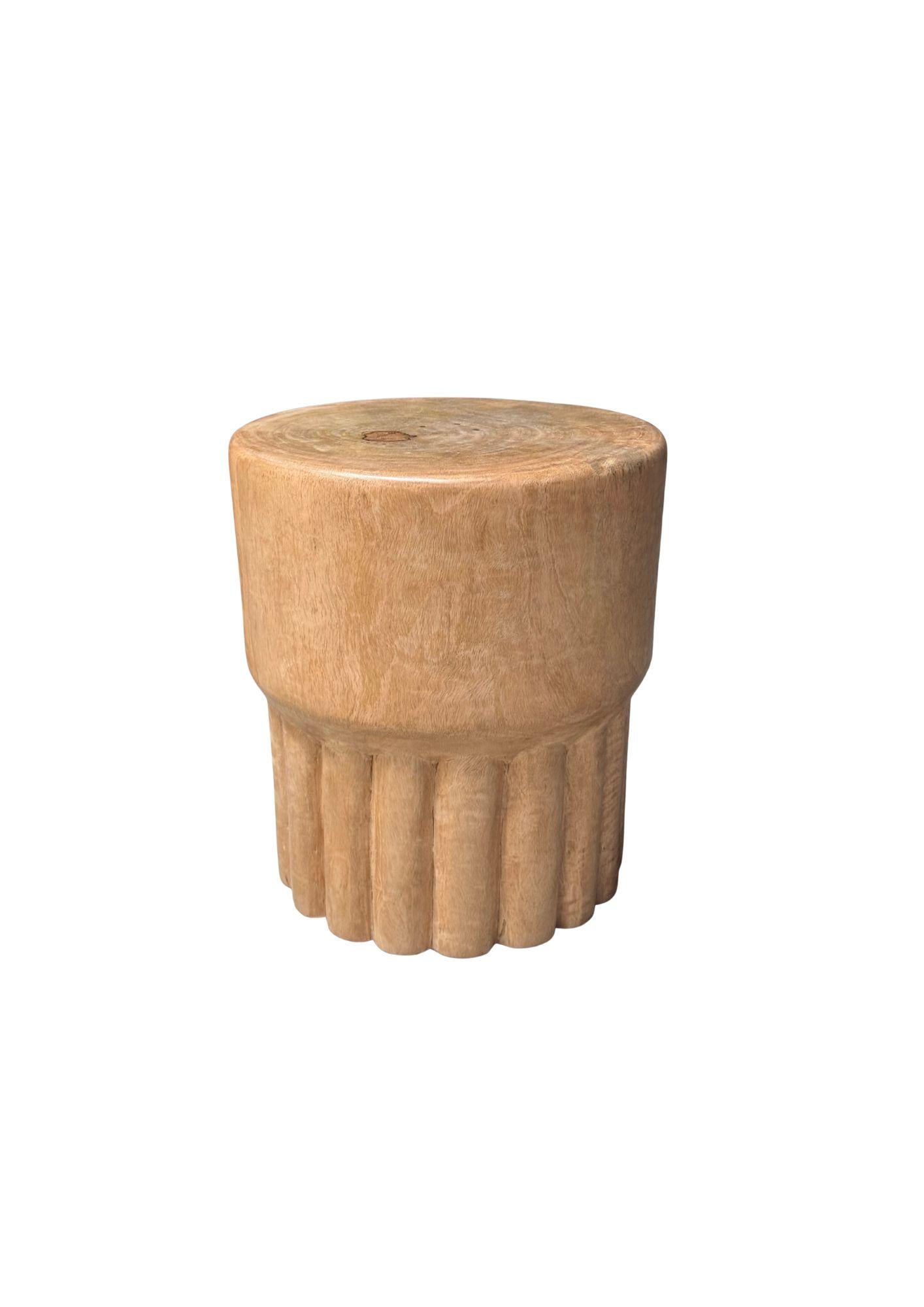 Organic Modern Sculptural Mango Wood Side Table, Modern Organic For Sale