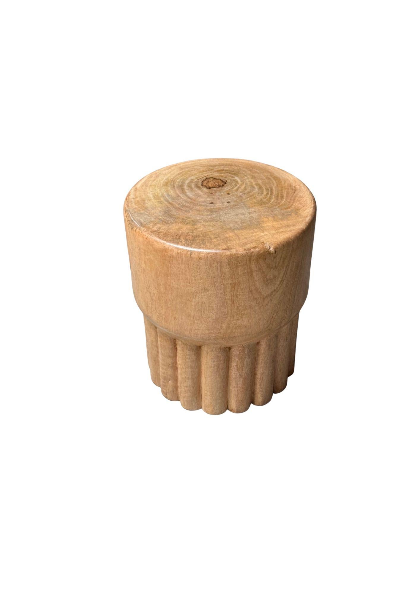 Indonesian Sculptural Mango Wood Side Table, Modern Organic For Sale