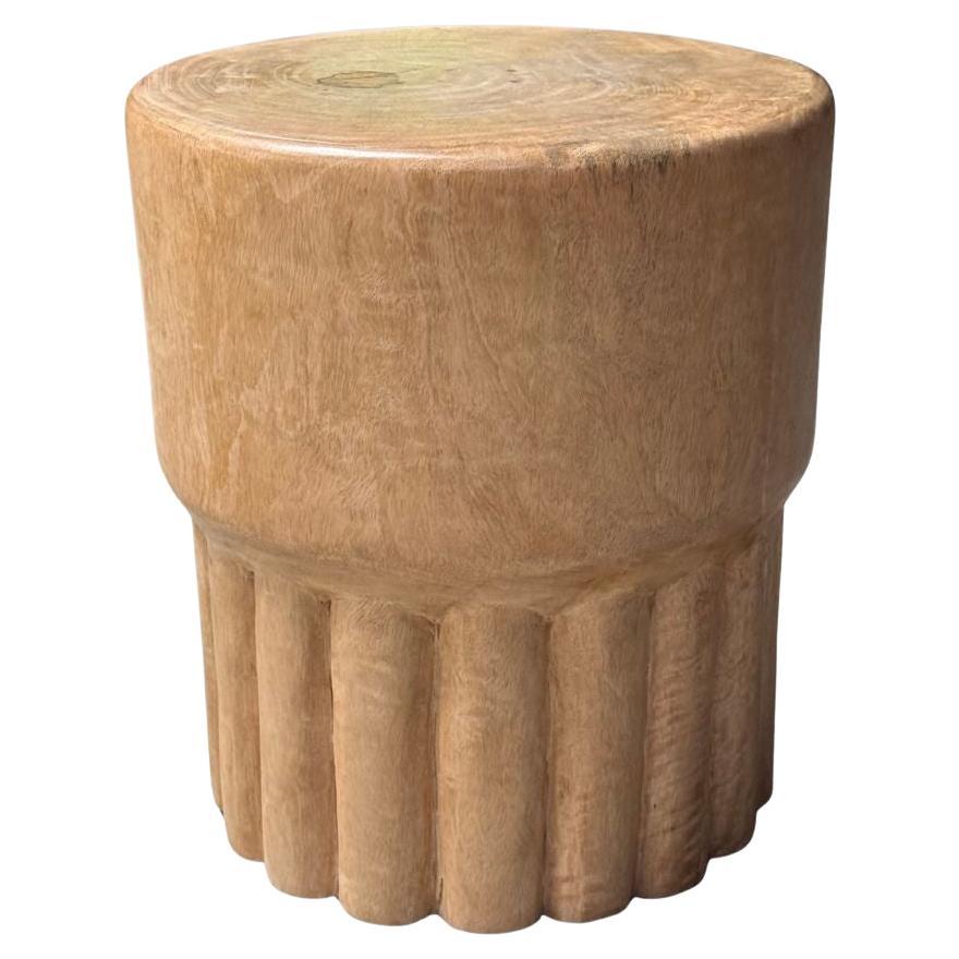 Sculptural Mango Wood Side Table, Modern Organic For Sale