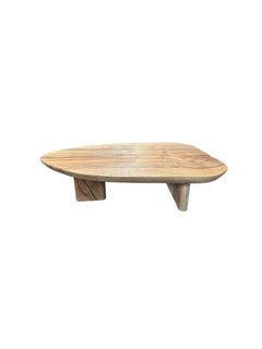 Sculptural Mango Wood Sofa Table, Modern Organic, Stunning Wood Textures