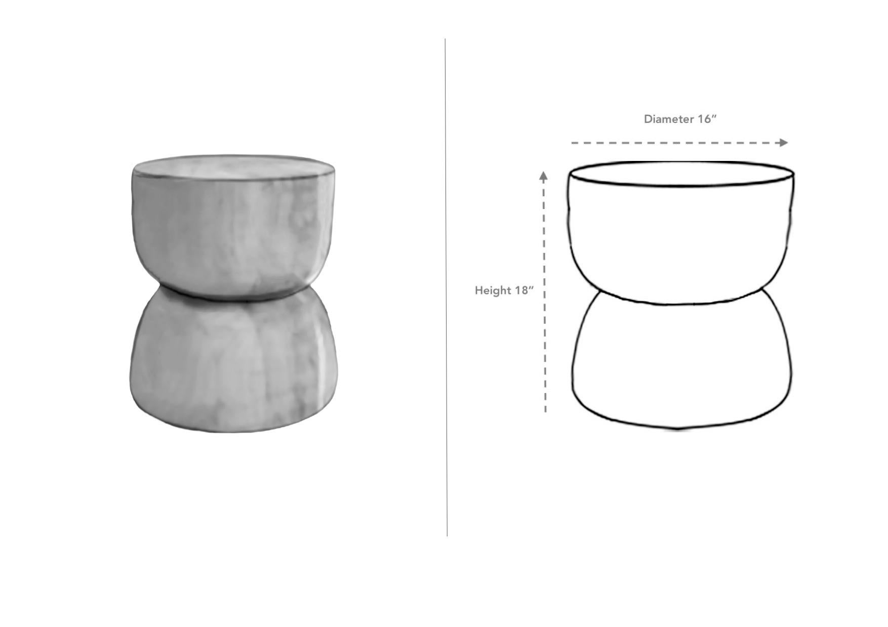 Sculptural Mango Wood Stool Layered Design For Sale 3