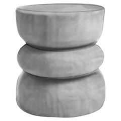 Tabouret sculptural en bois de manguier Trilayer Design