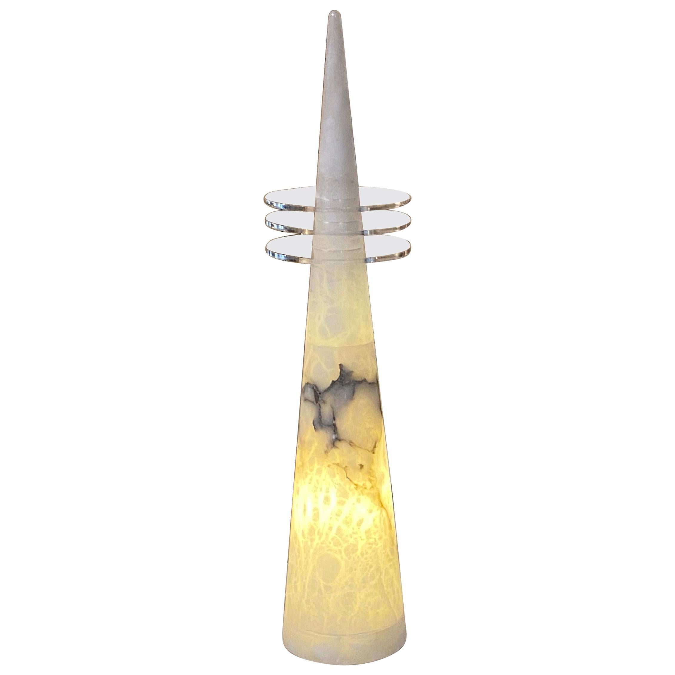 Sculptural Marble Lamp Space Age Shape, circa 1970s For Sale