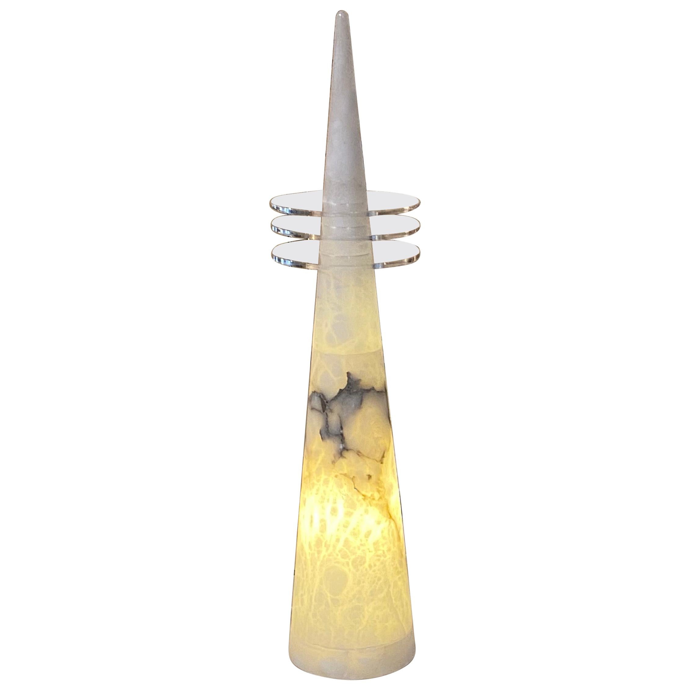 Sculptural Marble Lamp Space Age Shape, circa 1970s