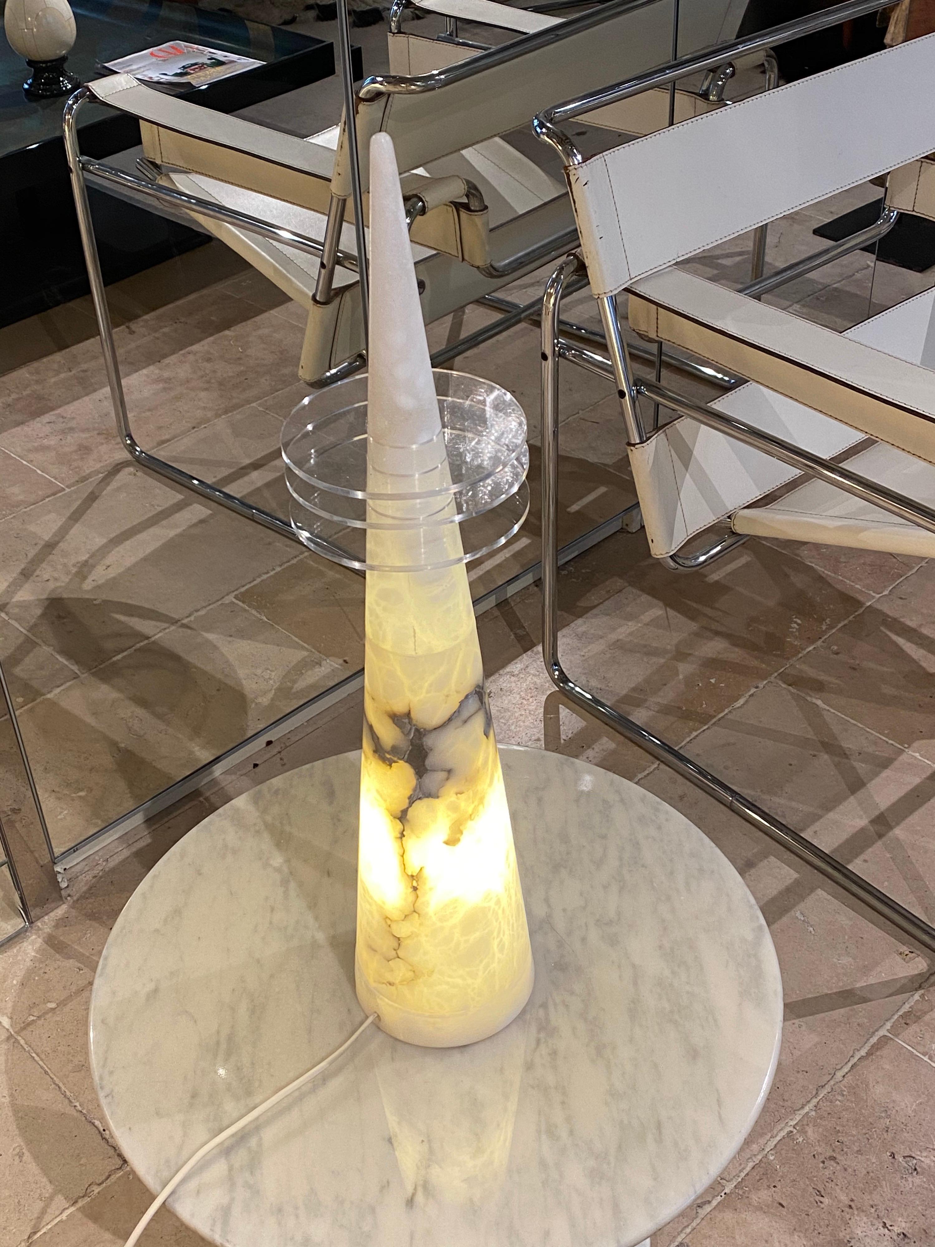Sculptural Marble Lamp Space Age Shape, circa 1970s For Sale 4