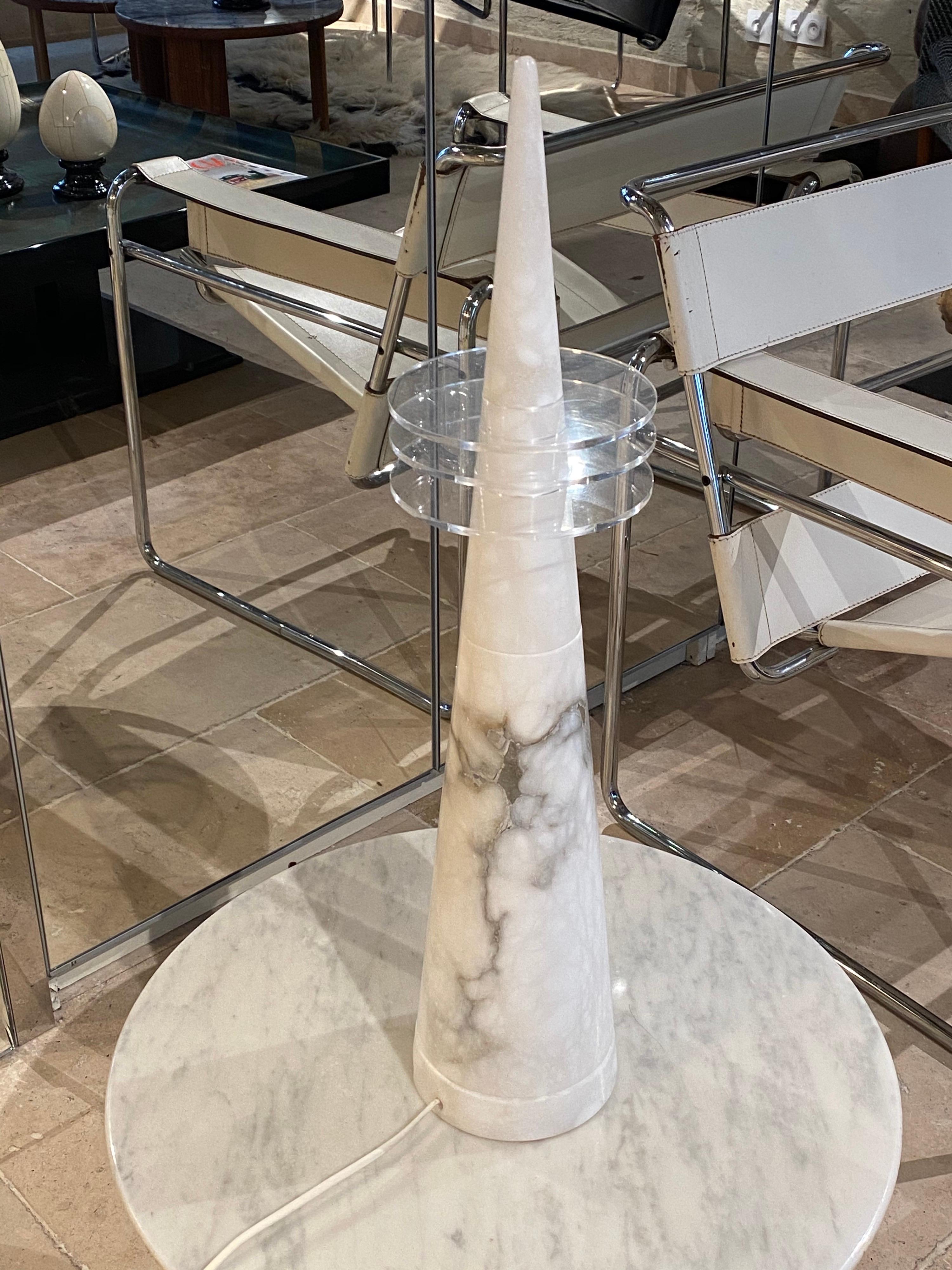 Sculptural Marble Lamp Space Age Shape, circa 1970s For Sale 8