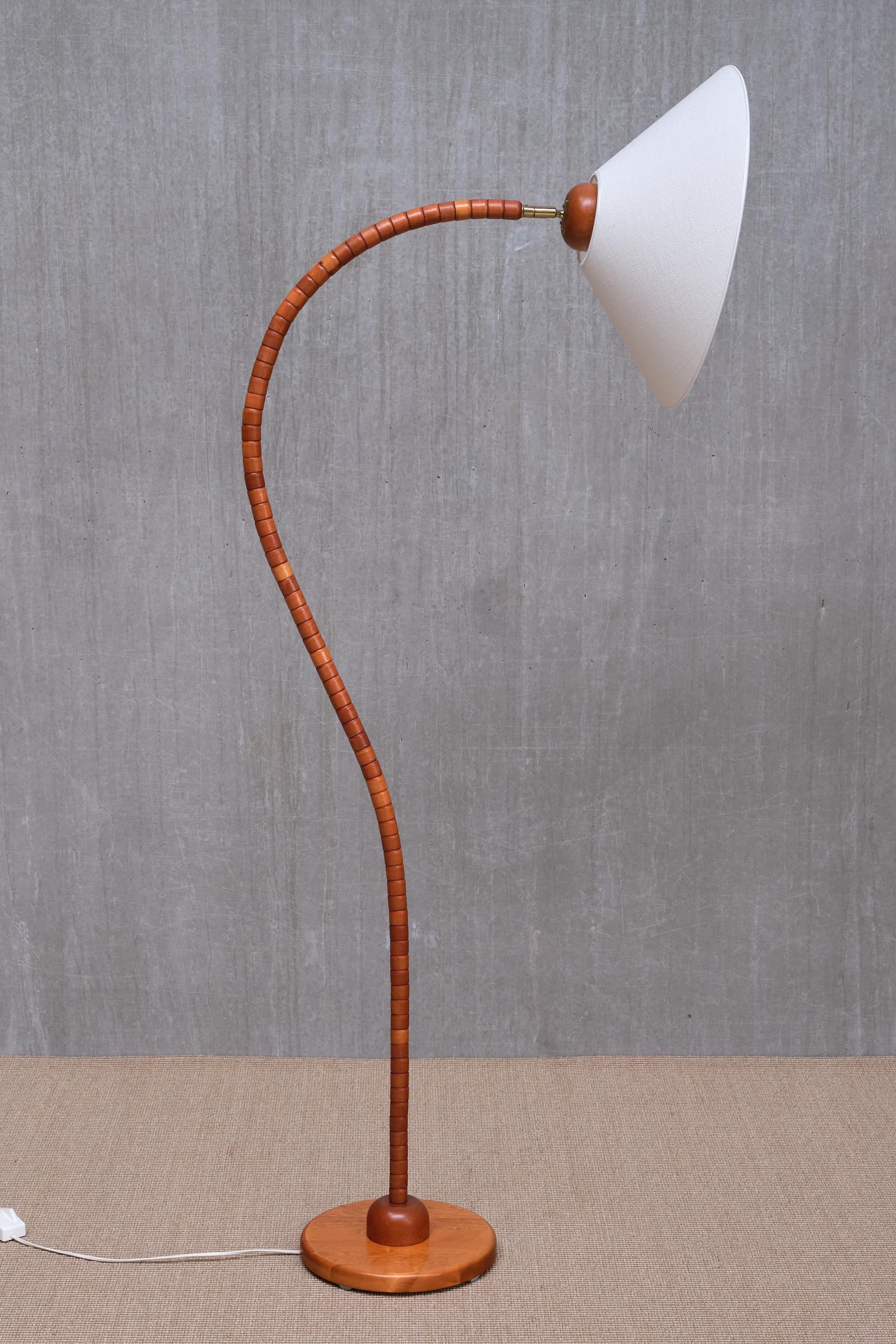Sculptural Markslöjd Floor Lamp in Beech Wood, Sweden, 1960s 1